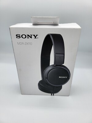 Sony MDR-ZX110 Black L-Shape Plug Noise Canceling Wired On-Ear Headphones