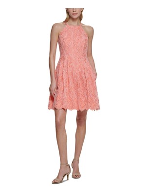 

VINCE CAMUTO Женское короткое платье без рукавов с оранжевой подкладкой + расклешенное платье Petites, Оранжевый