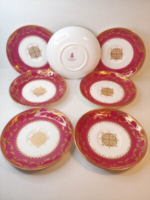 Mintons England for W.H. Plummer & Co New York City Porcelain Saucers 7 No Chips