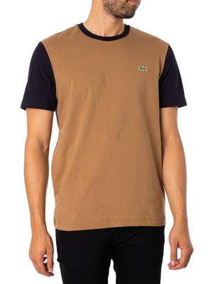 

Мужская футболка с логотипом Lacoste, коричневая, Коричневый, TH1298-00-LSI