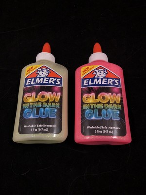Lot of 2 ELMER'S GLOW IN THE DARK ~ Glitter ~ Glue - Washable - Great for Slime!