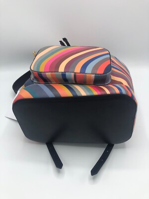PAUL SMITH PAUL SMITH SWIRL WOMEN'S LEATHER STRIPE BACKPACK SHOULDER BAG