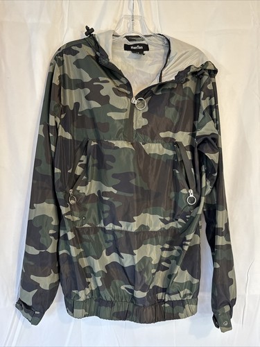 Hanton Sz Xs Women's Camo Windbreaker Jacket Hooded Zip