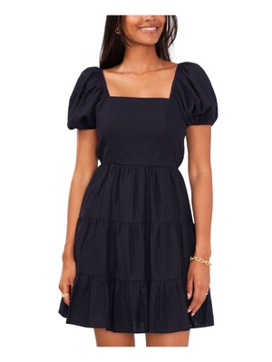 

CECE Женская темно-синяя юбка с открытой спиной и завязками, короткое платье с рукавами-пуфами + расклешенное платье, Navy