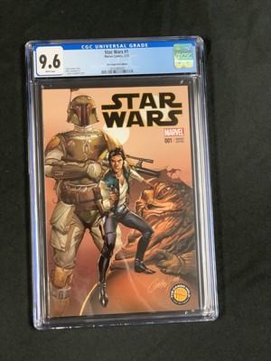 STAR WARS #1 CGC 9.6THE CARGO HOLD CAMPBELL VARIANT BOBA FETT MANDALORIAN  