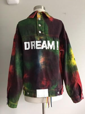 NWT MSGM MILANO DREAM MULTI COLOR DENIM JACKET SIZE 38 LOOSE FIT