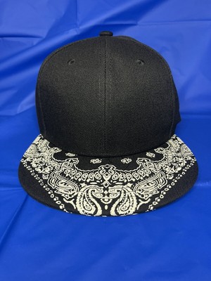 Hip Hop Snapback Hat Bandana Black Cap Baseball Adjustable - New -