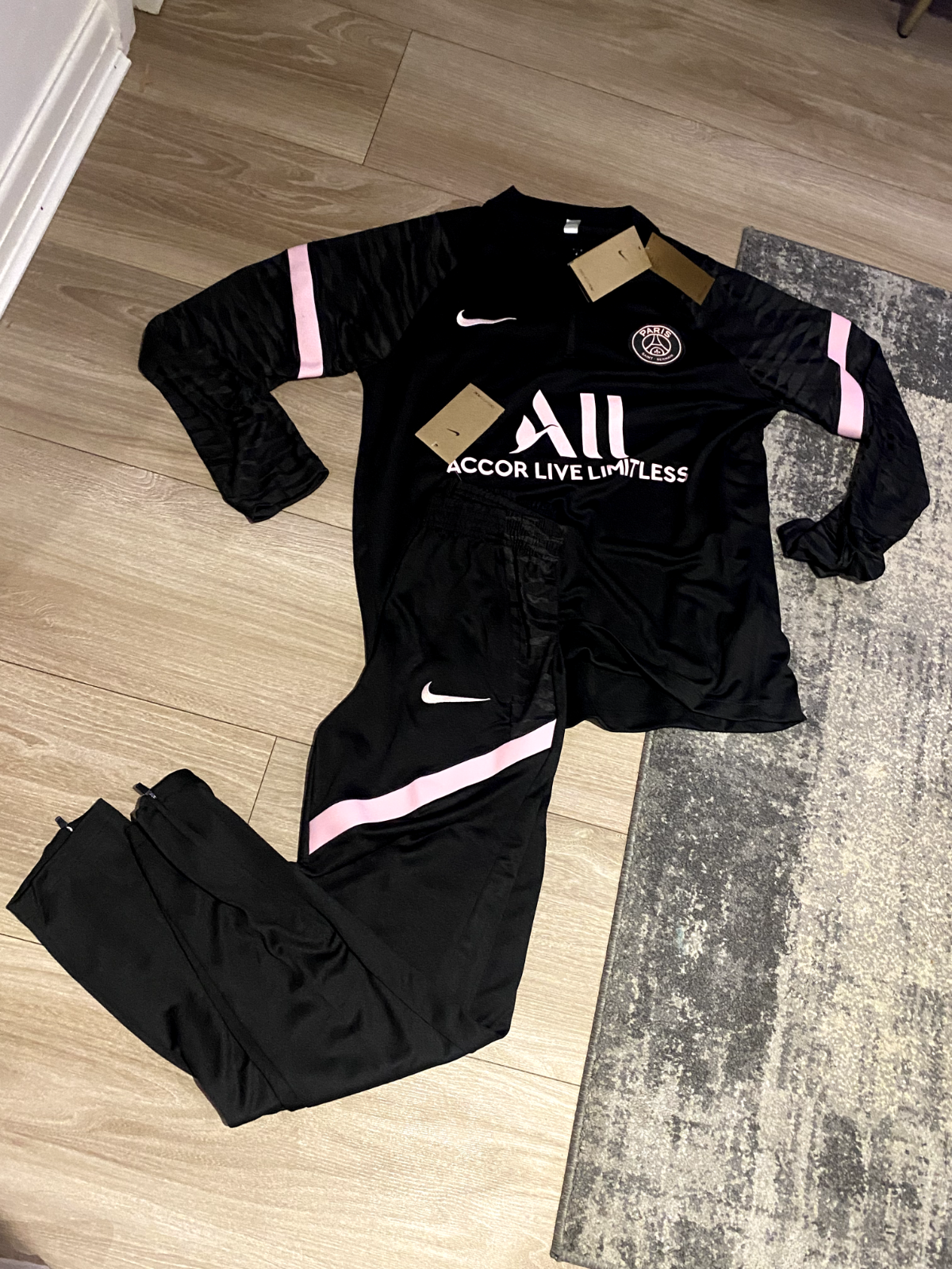 mens psg tracksuit black and pink