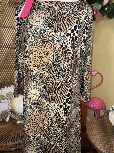 Pre-owned Lilly Pulitzer Seralina Maxi Dress Rattan Walk On The Wild Side Size Xl In Multicolor