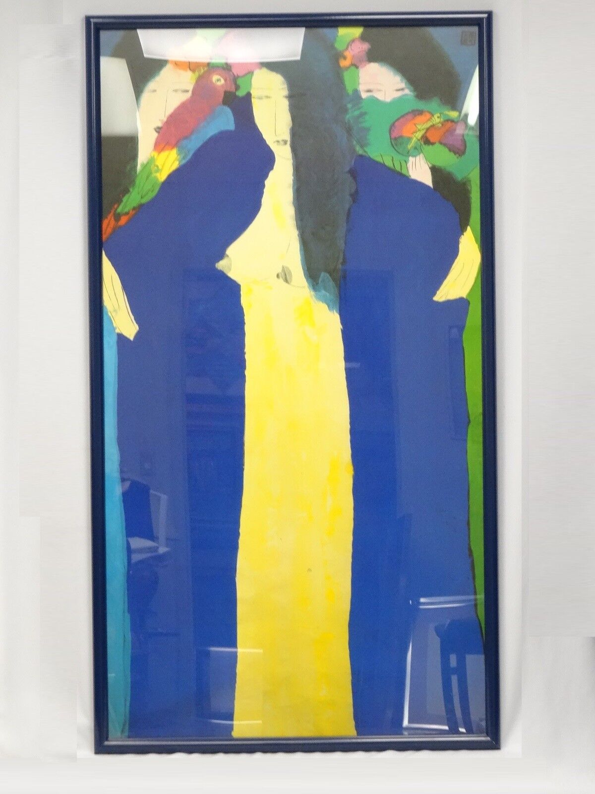 HUGE WALASSE TING 丁雄泉 FRAMED LITHO PRINT THREE GEISHAS HUGE WALASSE TING 丁雄泉 FRAMED LITHO PRINT THREE GEISHAS