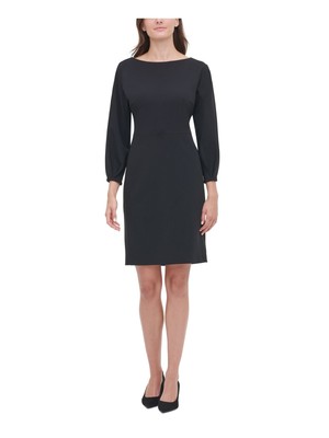 

TOMMY HILFIGER Женское черное коктейльное платье-футляр длиной выше колена с длинными рукавами, Черный