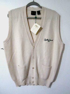 NWT Bobby Jones by Hickey-Freeman Wool Golf Button Closure Sweater Vest Size L