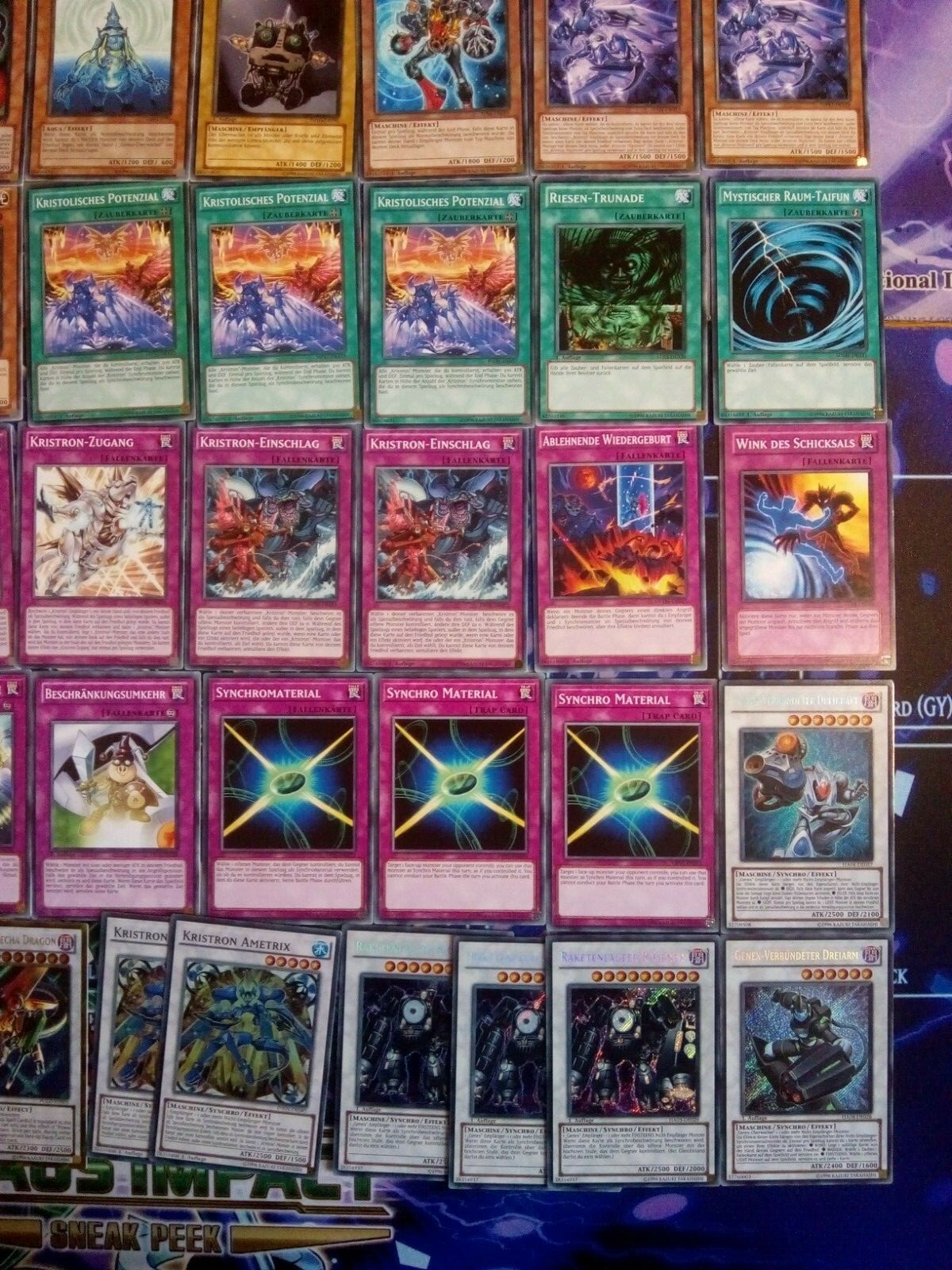Yu-Gi-Oh Komplettes Genex-Kristron-Synchro-Deck, 60-Karten inkl. Extra-Deck, NEU