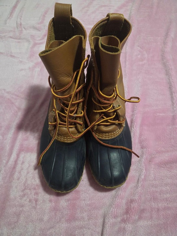 L.L. Bean Classic Duck Boots Brown Leather & Rubber Waterproof Boots