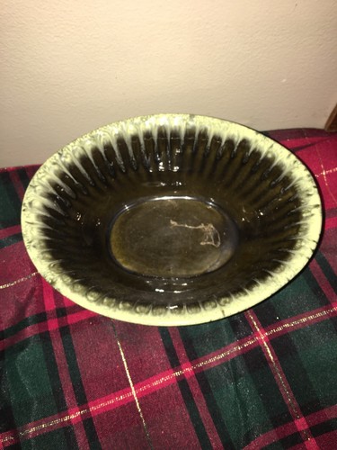 Hull Oblong Vase, Green Drip, In Very Good Condition, No Chips Or Cracks