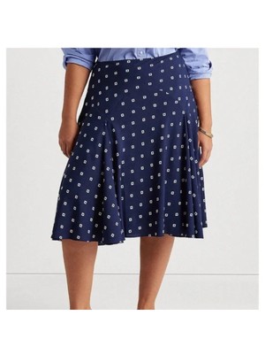 

LAUREN RALPH LAUREN Женская темно-синяя юбка-трапеция с вставками-годе на подкладке, маленькая, Navy