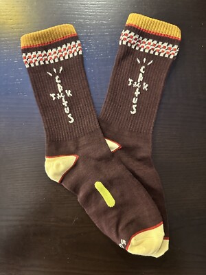    CACTUS JACK Travis Scott Socks   Brown   Size Large   Brand New SB Dunk