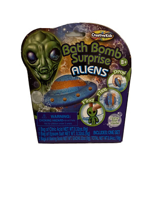Creative Kids Bath Bomb Surprise Aliens One Set Drop, Fizz & Find Space Bath Toy
