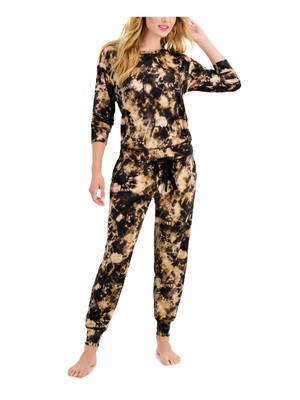 

JENNI Sets Бежевый комплект с длинным рукавом с круглым вырезом Tie Dye Lounge Повседневный размер