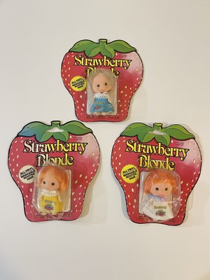 NEW 3 Strawberry Blonde Vinyl Mini Doll Strawberry Shortcake 1980 Lectron Ltd
