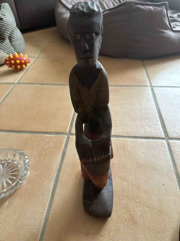 Statuette Bois Art Africain Artisanat Afrique Sculpture 