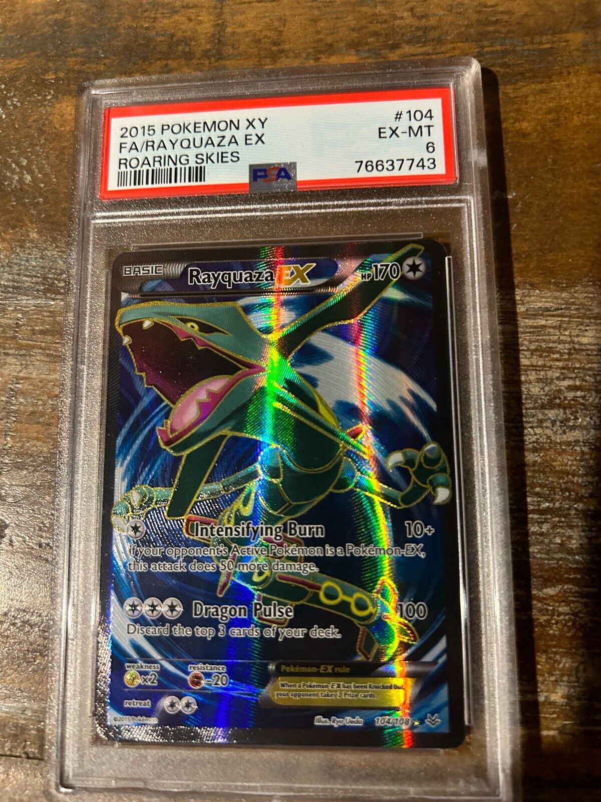 POKEMON 2015 XY Roaring Skies Full Art RAYQUAZA EX #104 PSA POKEMON 2015 XY Roaring Skies Full Art RAYQUAZA EX #104 PSA