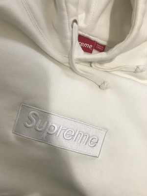 supreme white tonal box logo hoodie