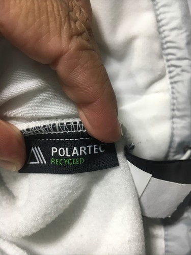 The North Face Jacket Womens Sz XS Denali 550 Down Fleece Polartec White Gray .