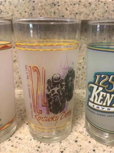 Lot Of 5 Kentucky Derby Glasses 1996-2000 Churchill Downs Louisville
