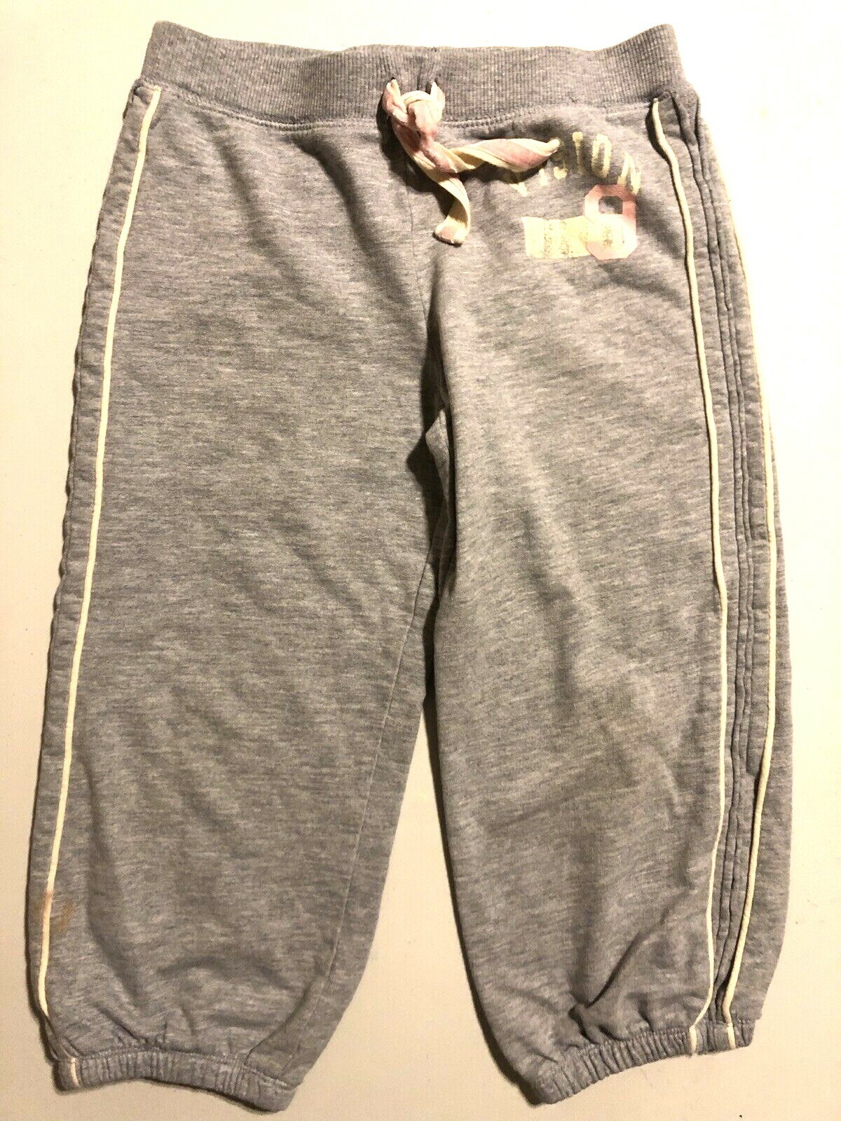 Mossimo Lot 2 Girls Loose Fit Cotton Capri Pants Gray and Brown Size Medium