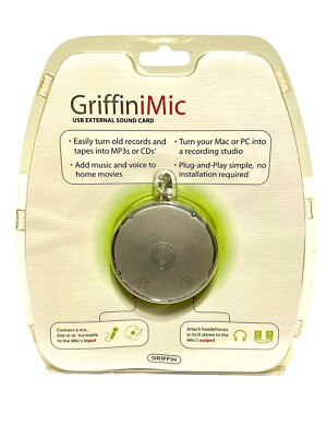 New Griffin iMic 2004 USB External Sound Card MAC or PC GriffiniMic T3041LL A