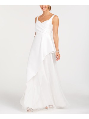 

ADRIANNA PAPELL Женское белое длинное платье-футляр без рукавов Размер, Белый