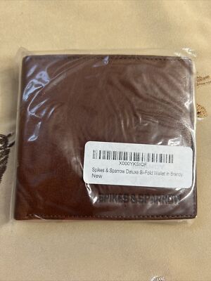 NWT Spikes And Sparrow Deluxe Bi-Fold Wallet In Brandy