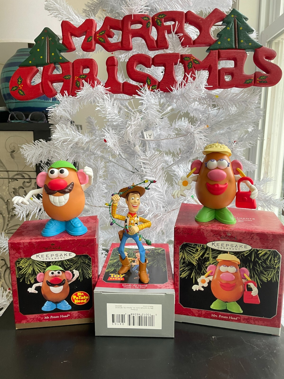 Hallmark keepsake ornaments Woody, Mr & Mrs Potato head Toy Story
