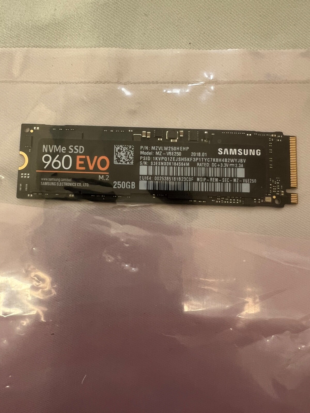 Samsung 960 EVO 250GB SSD M.2 NVMe PCIe Solid State Drive (M