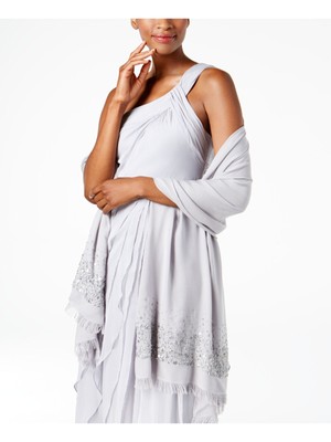 

ADRIANNA PAPELL Женская серая шаль с бахромой, Серый