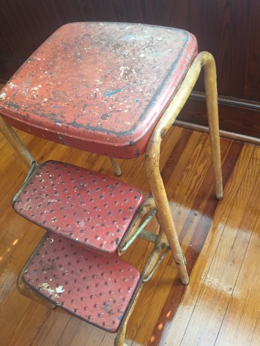 Vintage Rare Cosco Step Stool Ballerina Red Color