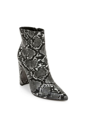 

RAMPAGE Женские светло-коричневые / черные серые ботильоны Zaine с острым носком на блочном каблуке и застежкой-молнией, Серый, RP2332