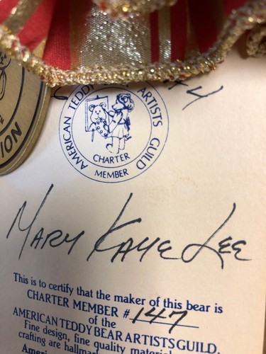 Vintage American Teddy Bear Artists Guild by Mary Kaye Lee “Bear Lee” Limited ED