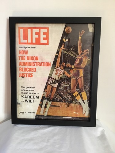 Kareem Abdul Jabar Wilt Chamberlain Autographed Authenticated Life Magazine 1972