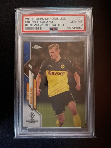 Erling Haaland RC 2019-20 Topps Chrome UEFA Blue Wave