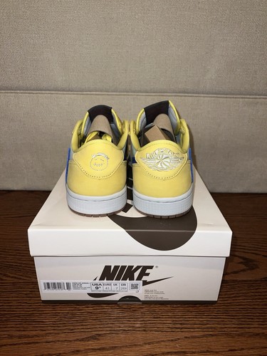 Pre-owned Jordan Travis Scott X Air  1 Retro Og Sp Low Canary Dz4137-700 Us Size 9.5 W/8 M✅ In Yellow