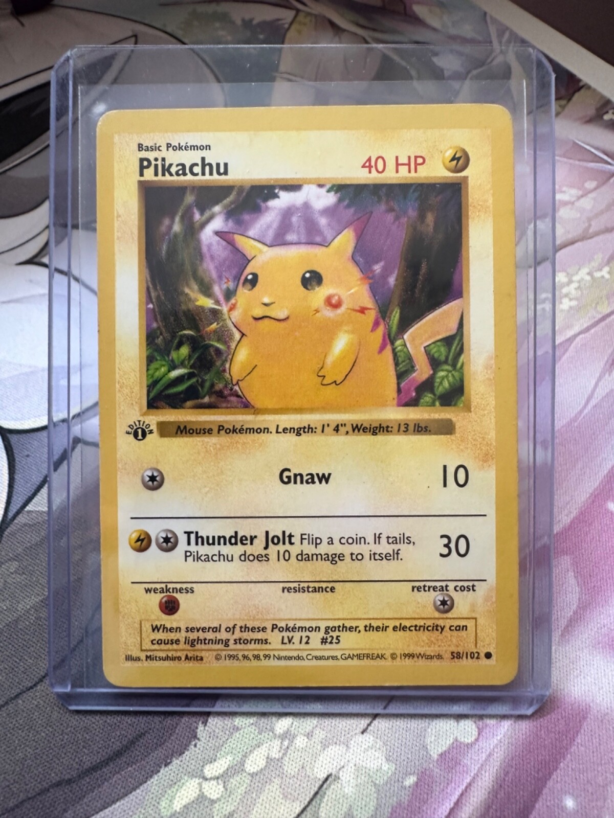 1st Edition Pikachu (Red Cheeks) Shadowless 58/102 1999