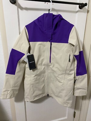 Salomon Stance 3L Ski Jacket Women's 2024 Almond Milk Royal Purple BRAND NEW