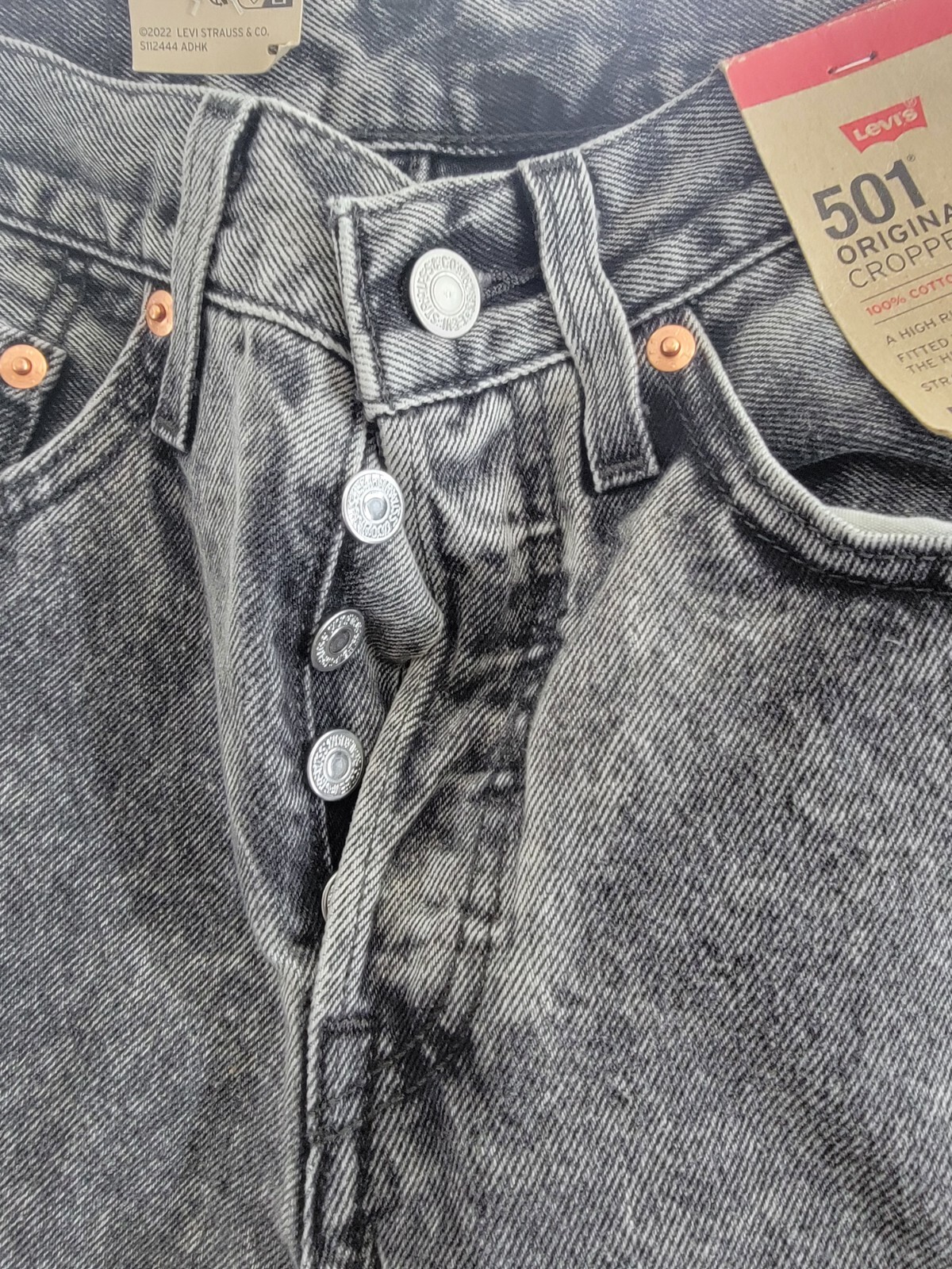 Levi's 501® Cropped Straight-Leg High Rise Jeans Women's 24 x 26 Sophisticated - Picture 10 of 16