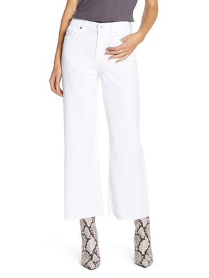 

7 FOR ALL MANKIND Женские белые прямые джинсы с потертостями и молнией, Белый, AU8709616A