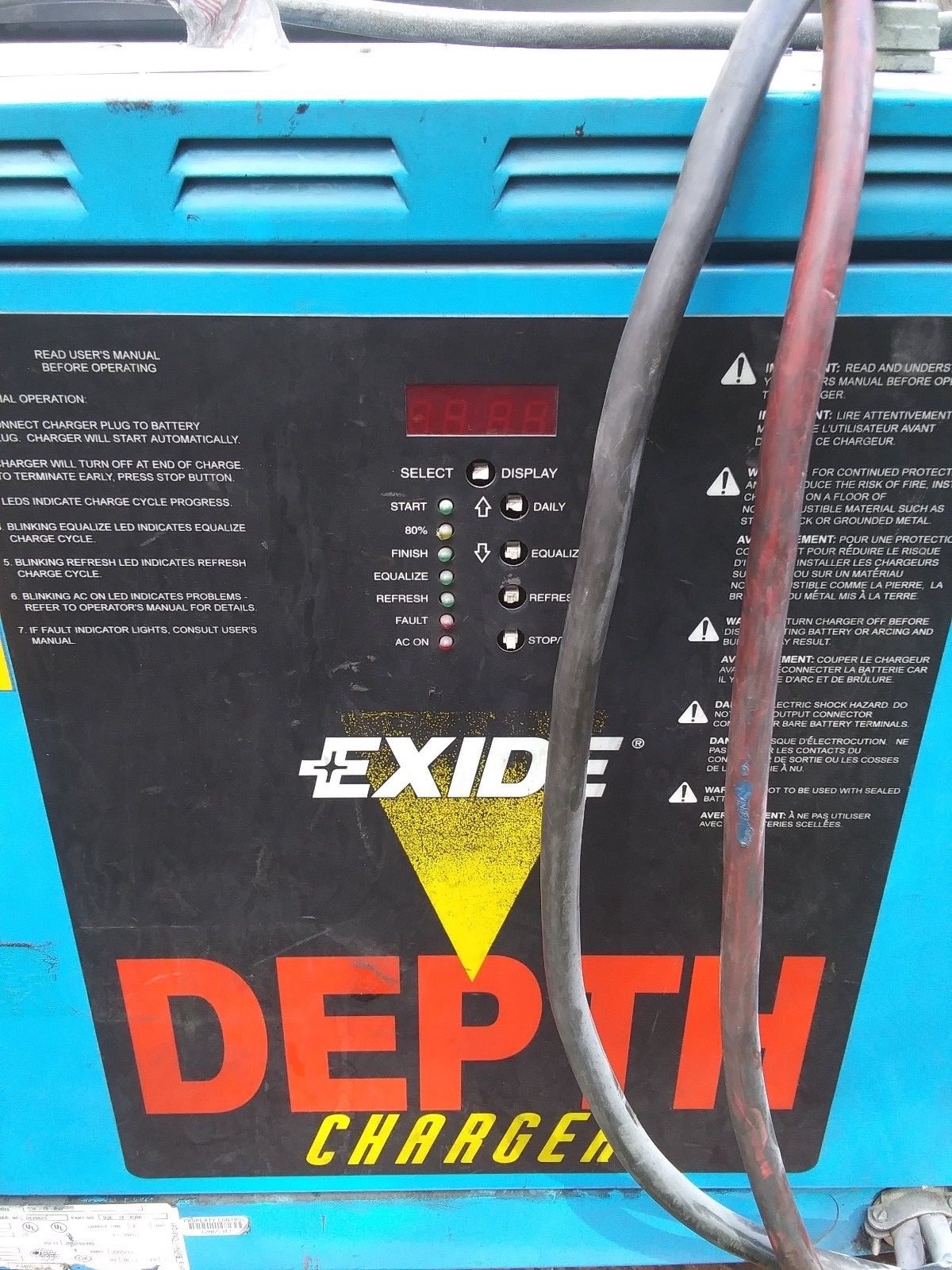 Exide 36V Industrial Forklift Battery Charger 208/240/480 3-Phase