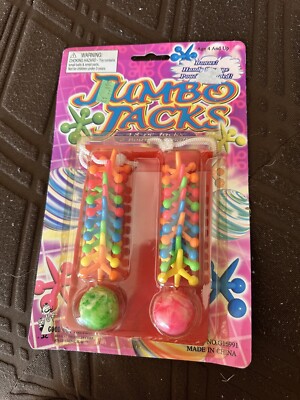 Jumbo Double Ball and Jax Novelty Toys (jacks) BRAND NEW Metallic-Style Plastic