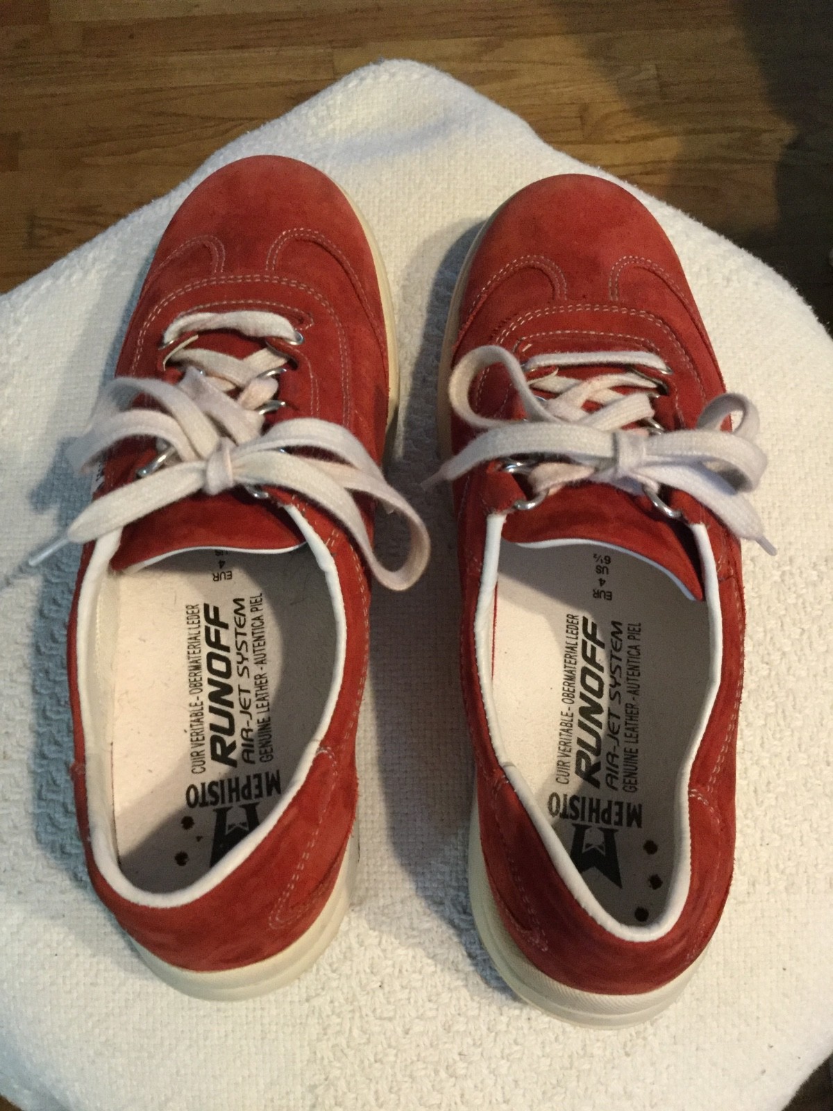 Mephisto Women's RUNOFF Rust red Suede Tie Up Shoes Size 6.5