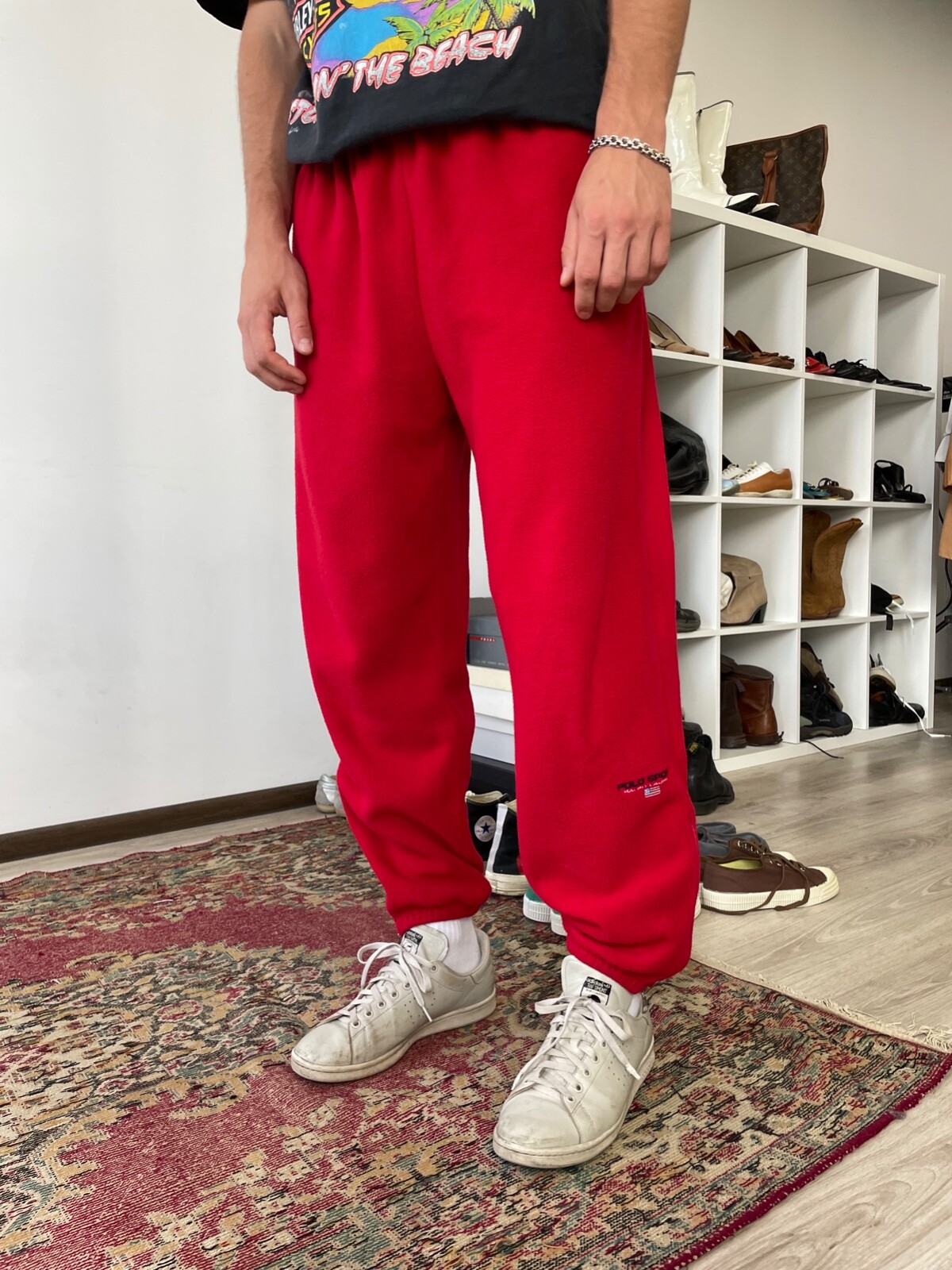 Polo Sport USA Made Vintage 90s Fleece Men's Red Sweatpants Polo Sport USA Made Vintage 90s Fleece Men's Red Sweatpants